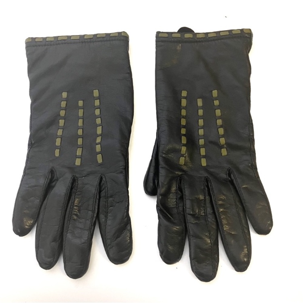 Leather and cashmere winter gloves
